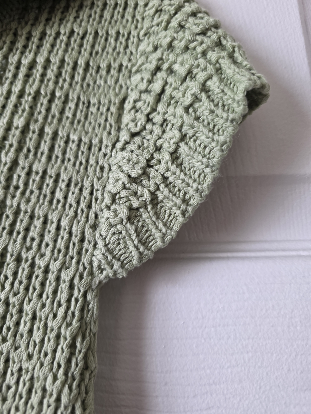 Light Green Knit Fringe Maxi Dress with Polo Collar - Picture 6 of 8